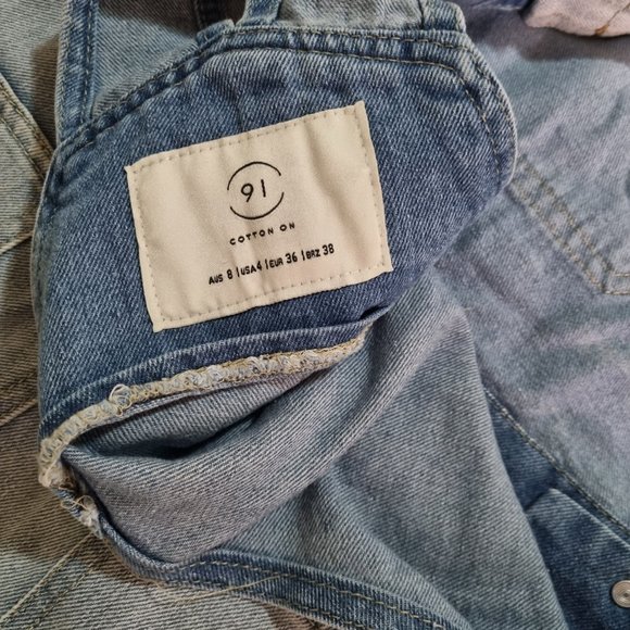 HALF PRICE SALE !!!  Cotton On Denim Short Overalls - Picture 4 of 4
